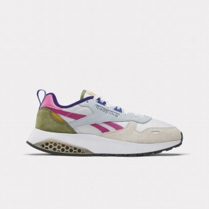 Reebok Classic Leather Hexalite + Women's Shoes White Grey Purple | CDG5668YZ