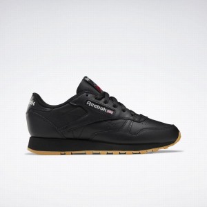 Reebok Classic Leather Women's Shoes Black Grey | KUZ9995KK