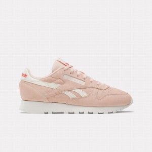 Reebok Classic Leather Women's Shoes Pink White | DVX3434VN