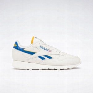 Reebok Classic Leather Women's Shoes White Blue Gold | XYH4929TS
