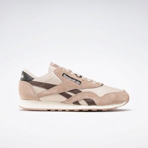 Reebok Classic Nylon Men's Shoes Beige Dark Brown | OVX1536KA