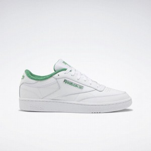 Reebok Club C 85 Men's Shoes White Green Yellow | ELO3567WL