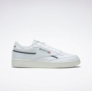 Reebok Club C 85 Vegan Men's Shoes White Grey Navy | FJB9045EE