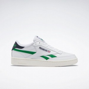 Reebok Club C Revenge Men's Shoes White Green Navy | UZK3983NS