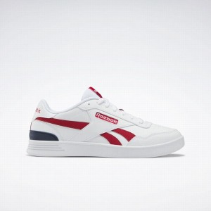 Reebok Court Advance Clip Men's Lifestyle Shoes White Red Navy | PVR7252ZA
