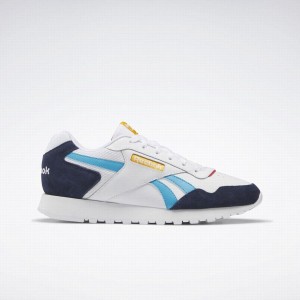 Reebok Glide Men's Lifestyle Shoes White Navy Light Turquoise | EIY7989KJ