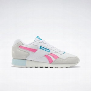 Reebok Glide Women's Lifestyle Shoes White Grey Light Turquoise | CIS1852VT