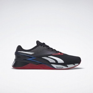 Reebok Nano X3 Men's Training Shoes Black White Blue | BBG3248FA