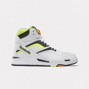 Reebok Pump Tz Men's Basketball Shoes White Black Yellow | TUK1417BW