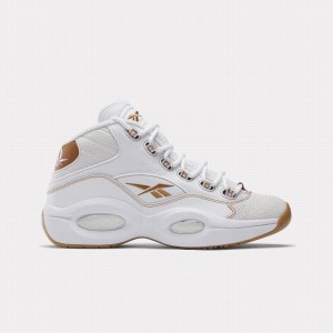Reebok Question Mid Women's Basketball Shoes White Orange | NCV389UP