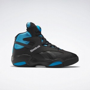 Reebok Shaq Attaq Men's Basketball Shoes Black Blue White | TPM6298YV