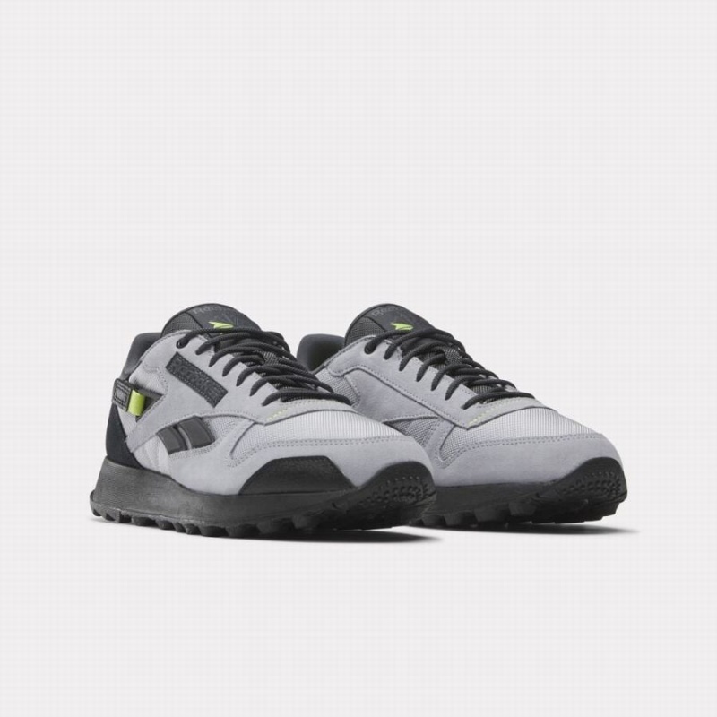 Reebok Classic Leather Men's Shoes Grey Black | RNT5391QC