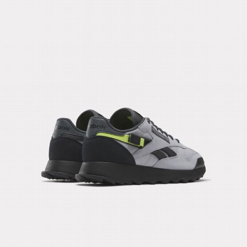 Reebok Classic Leather Men's Shoes Grey Black | RNT5391QC