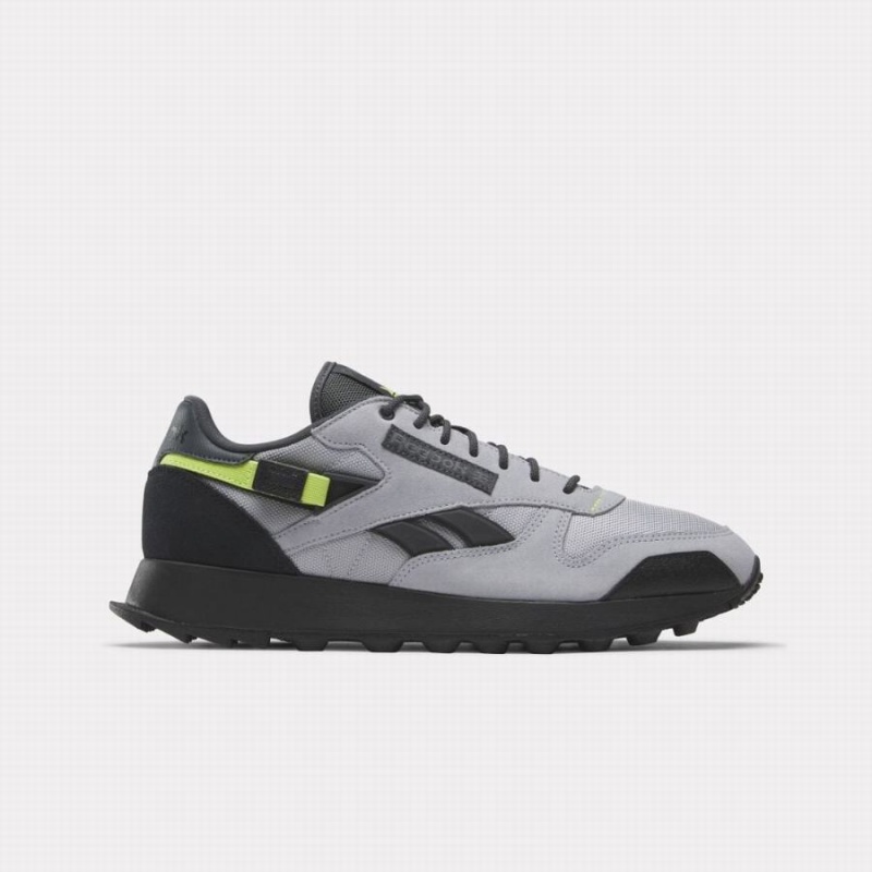 Reebok Classic Leather Men\'s Shoes Grey Black | RNT5391QC