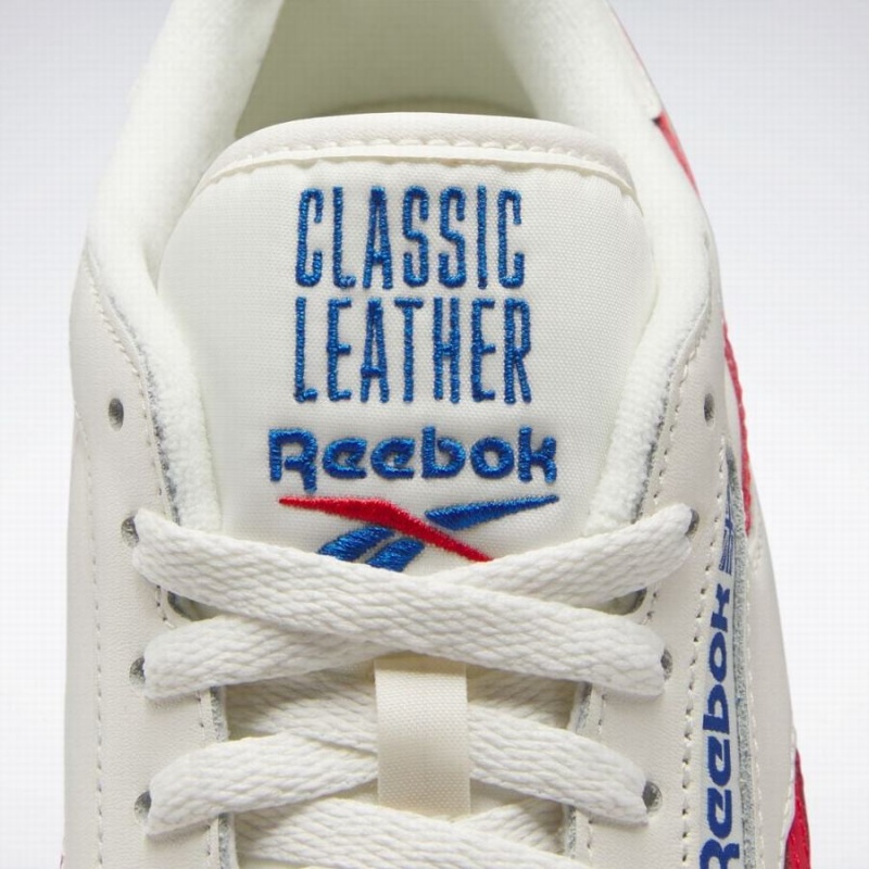 Reebok Classic Leather Men's Shoes White Red Blue | HNZ9661KY
