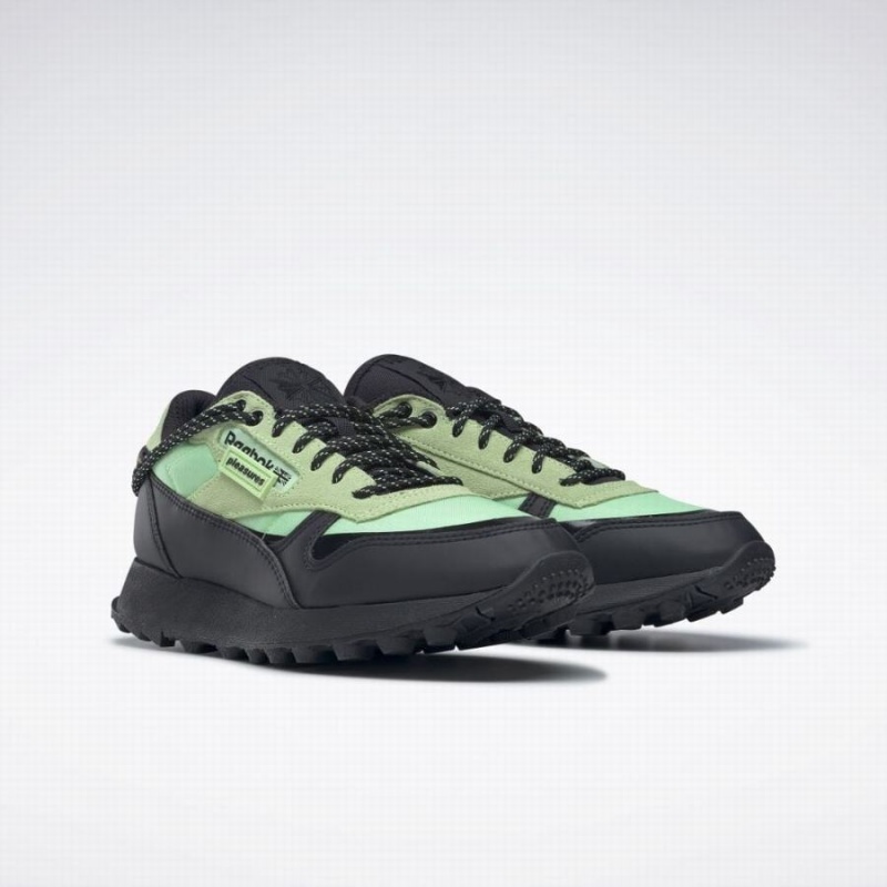 Reebok Classic Leather Women's Shoes Mint Black Green | FGR6559TL