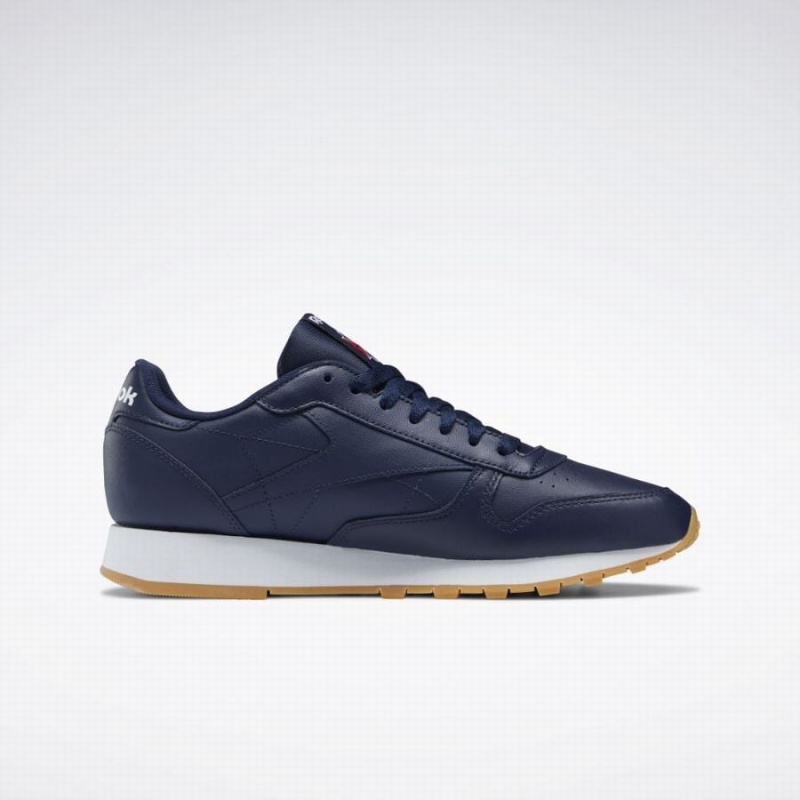 Reebok Classic Leather Women's Shoes Navy White | CWH4367PI