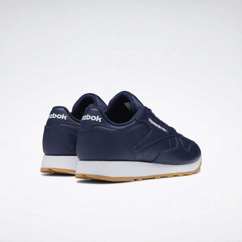 Reebok Classic Leather Women's Shoes Navy White | CWH4367PI