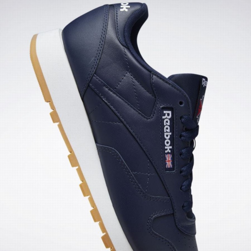 Reebok Classic Leather Women's Shoes Navy White | CWH4367PI