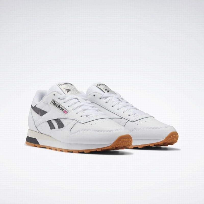 Reebok Classic Leather Women's Shoes White Grey | IBU3770KQ
