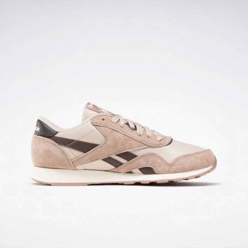 Reebok Classic Nylon Men's Shoes Beige Dark Brown | OVX1536KA
