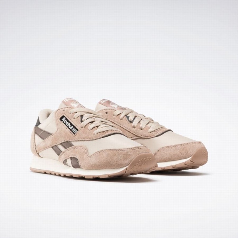 Reebok Classic Nylon Men's Shoes Beige Dark Brown | OVX1536KA