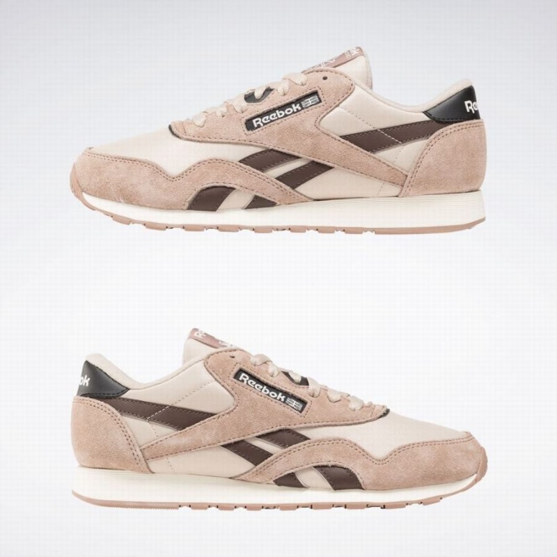 Reebok Classic Nylon Men's Shoes Beige Dark Brown | OVX1536KA