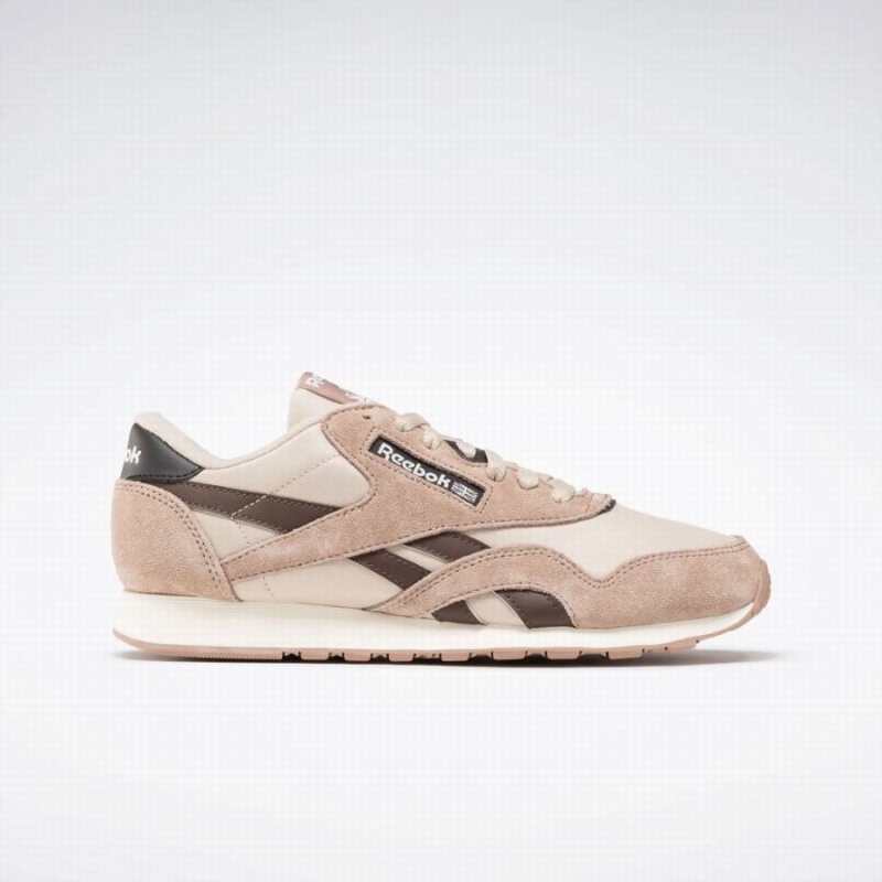 Reebok Classic Nylon Men\'s Shoes Beige Dark Brown | OVX1536KA