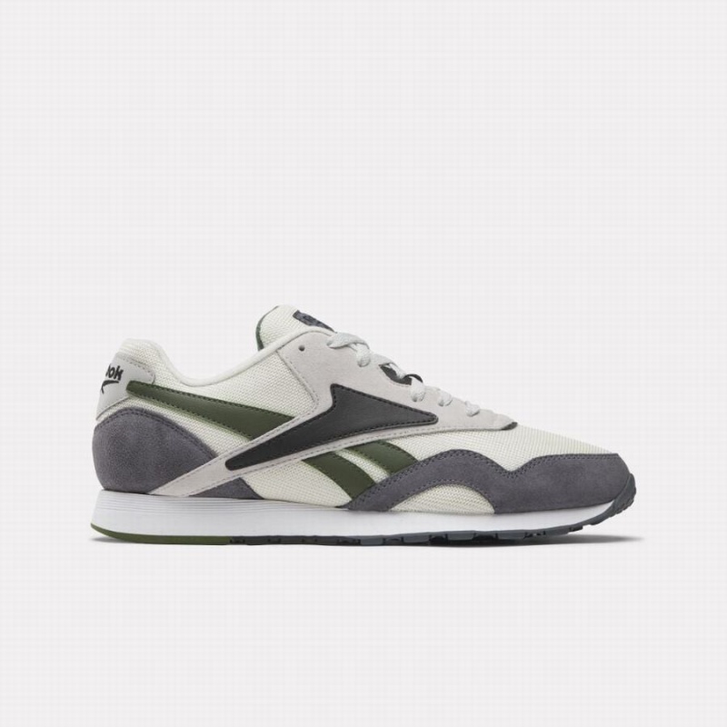 Reebok Classic Nylon Plus Men\'s Shoes Grey Black White | HZX7067BW