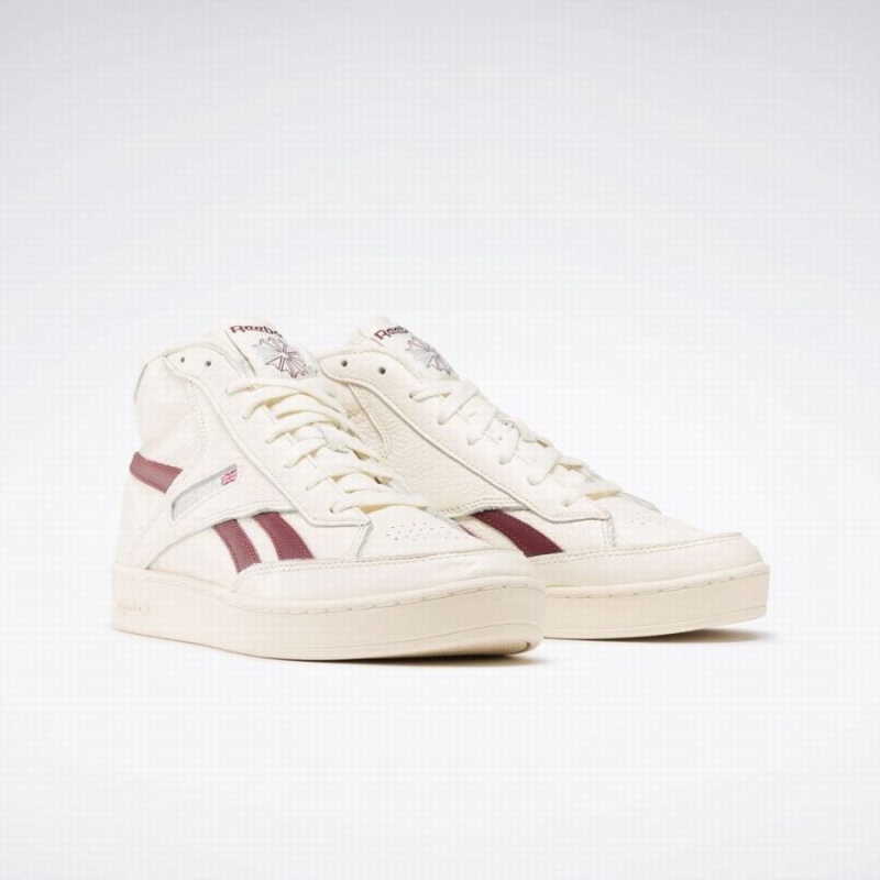 Reebok Club C 85 Form Hi Women's Shoes White Burgundy | AHN9930KH