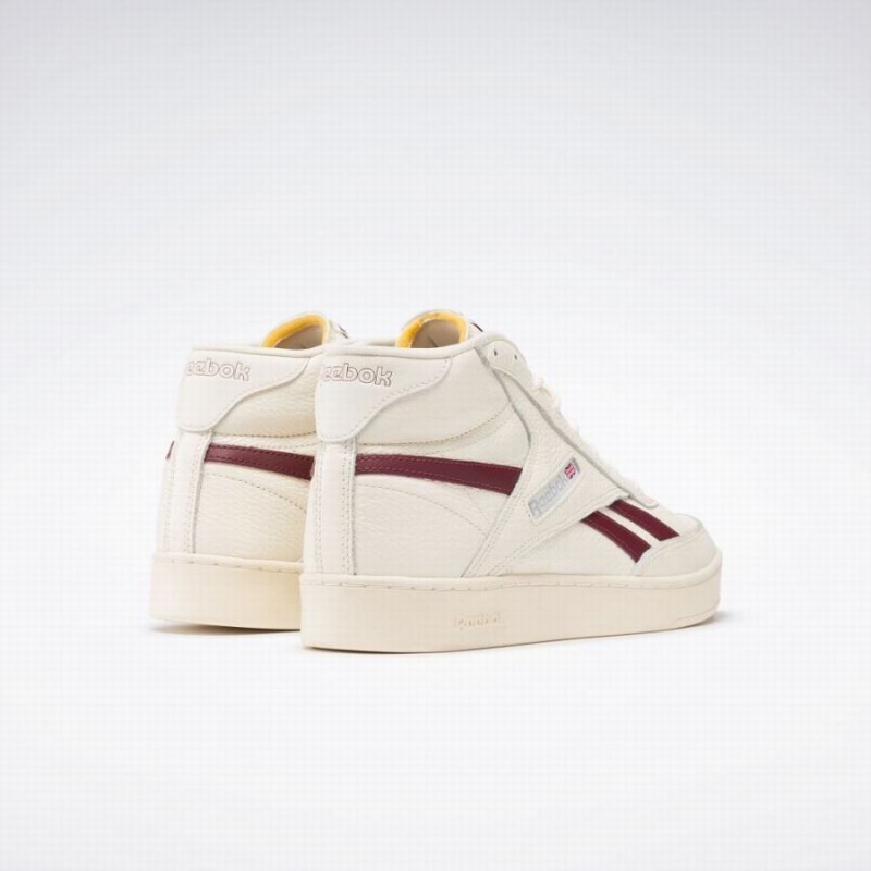 Reebok Club C 85 Form Hi Women's Shoes White Burgundy | AHN9930KH