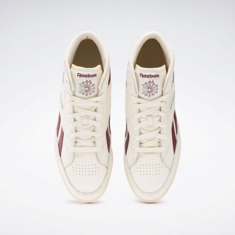 Reebok Club C 85 Form Hi Women's Shoes White Burgundy | AHN9930KH