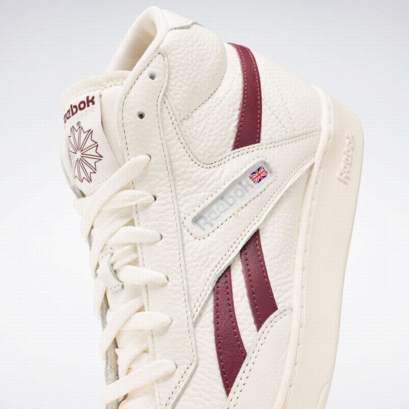 Reebok Club C 85 Form Hi Women's Shoes White Burgundy | AHN9930KH