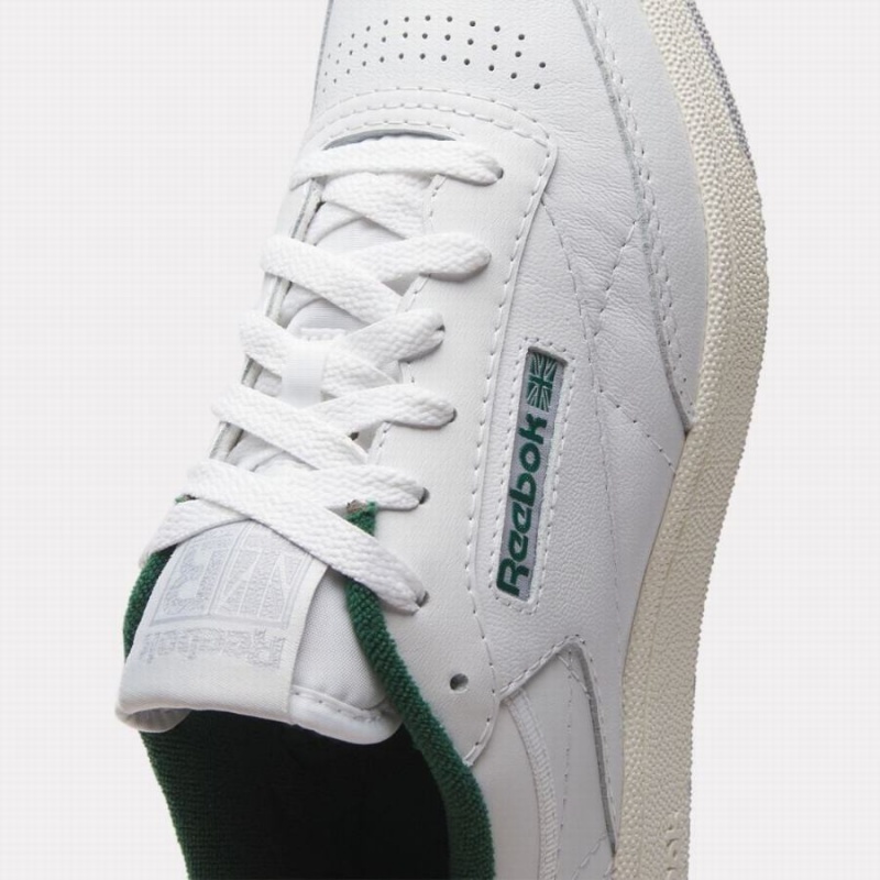 Reebok Club C 85 Men's Shoes White Dark Green | JON5050WV