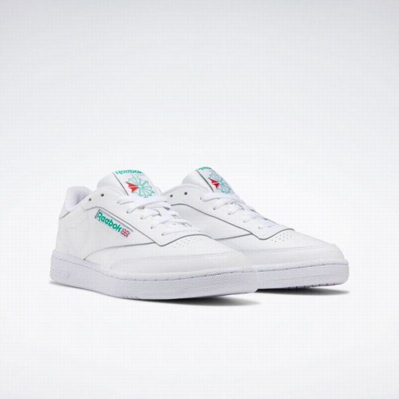 Reebok Club C 85 Men's Shoes White Green | LRV4985MQ