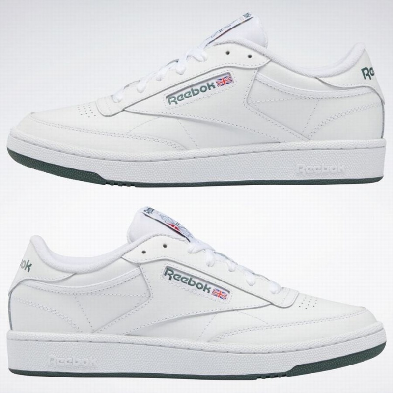 Reebok Club C 85 Men's Shoes White Green | SKM4752VD