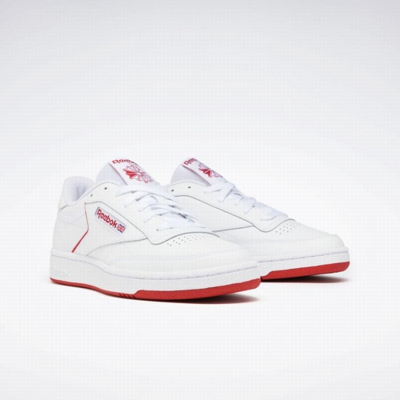 Reebok Club C 85 Men's Shoes White Red | BNG9393WO