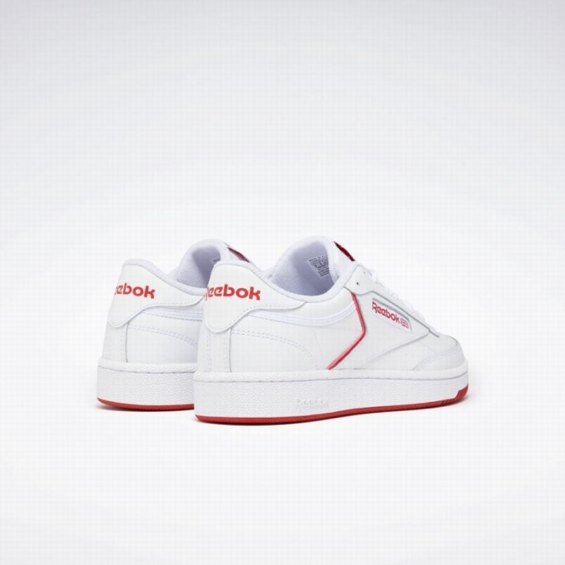 Reebok Club C 85 Men's Shoes White Red | BNG9393WO