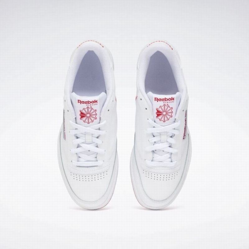 Reebok Club C 85 Men's Shoes White Red | BNG9393WO