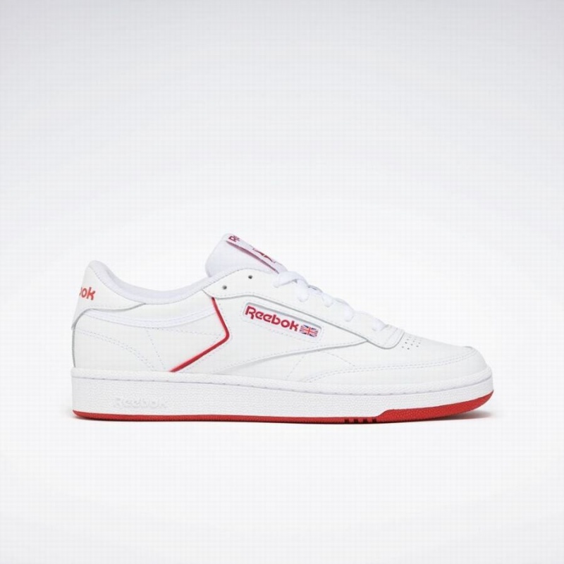 Reebok Club C 85 Men\'s Shoes White Red | BNG9393WO