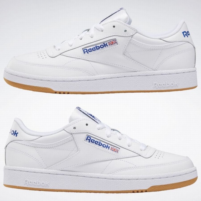 Reebok Club C 85 Men's Shoes White Royal | OKS8374XO