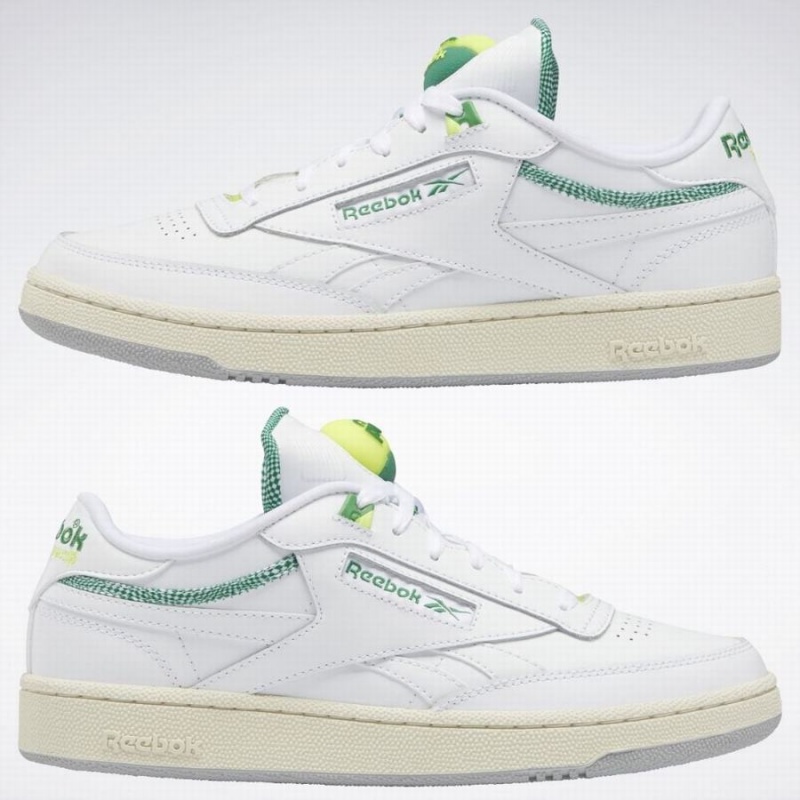 Reebok Club C 85 Pump Women's Shoes White Green | LSE6035VV