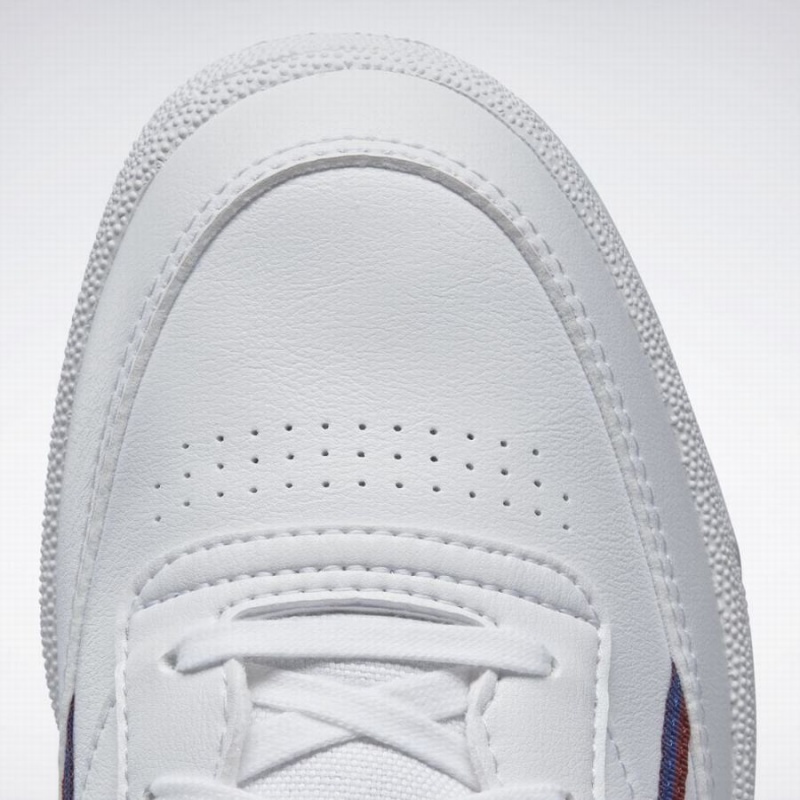Reebok Club C 85 Vegan Men's Shoes White Deep Blue Burgundy | IHA846AN