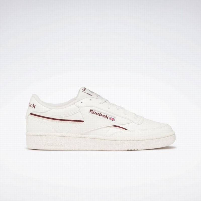Reebok Club C 85 Vegan Men\'s Shoes White Burgundy | NJW3649MO