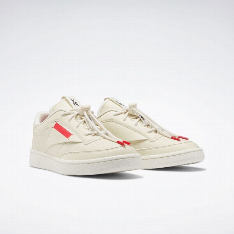 Reebok Club C 85 Vegan Men's Shoes White Red Black | FOV269LK