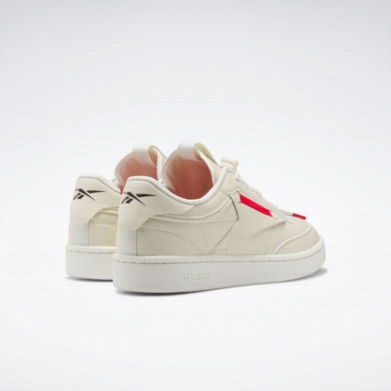Reebok Club C 85 Vegan Men's Shoes White Red Black | FOV269LK