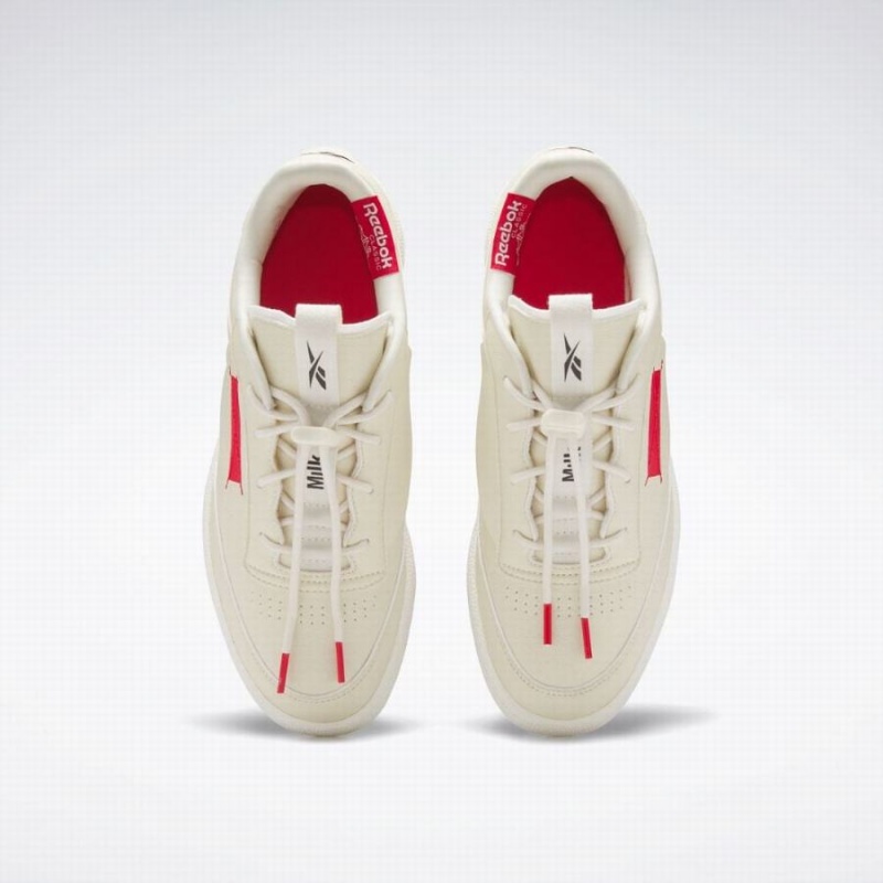 Reebok Club C 85 Vegan Men's Shoes White Red Black | FOV269LK