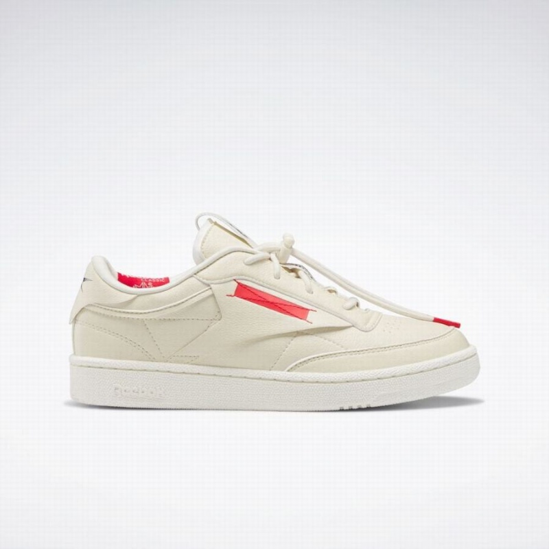 Reebok Club C 85 Vegan Men\'s Shoes White Red Black | FOV269LK