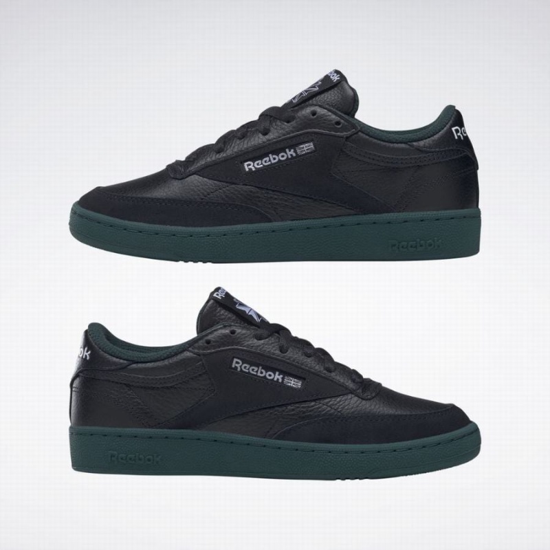 Reebok Club C 85 Vintage Women's Shoes Black Green White | EUM7133FB