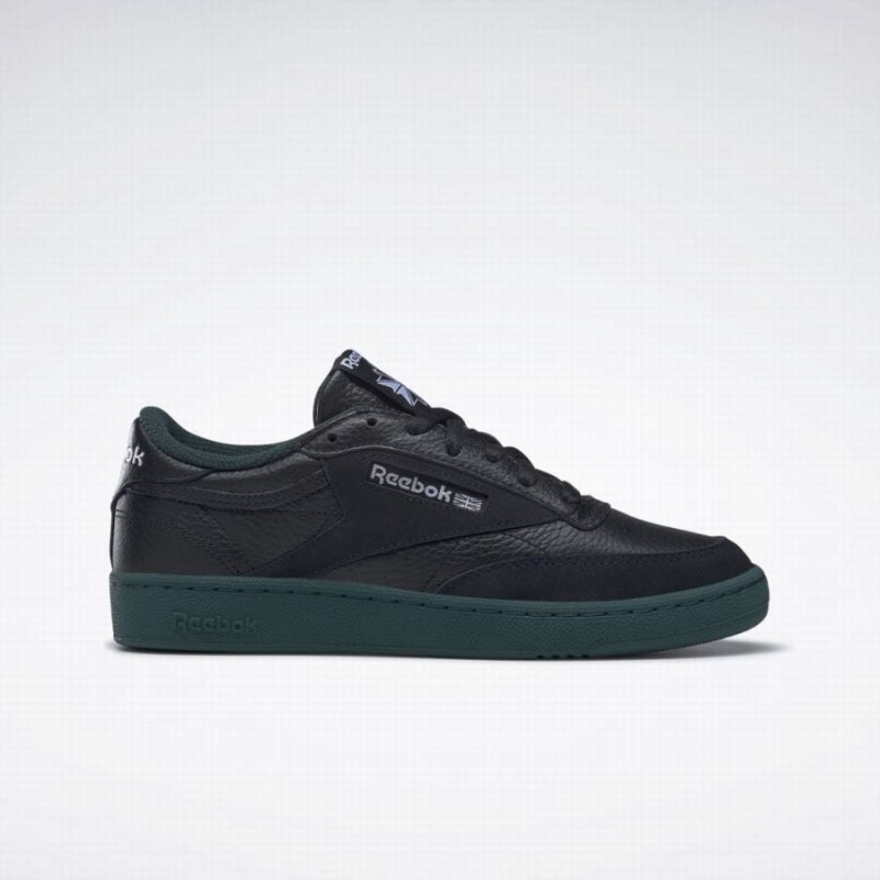 Reebok Club C 85 Vintage Women\'s Shoes Black Green White | EUM7133FB
